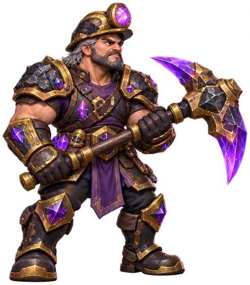 Kael Valerwarden with their mining pickaxe